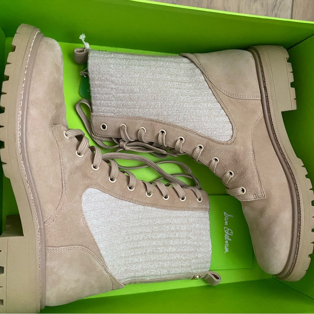 Sam Edelman Tan Lace-Up Boots